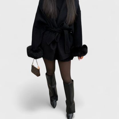 Woolcat – Elegant coat with faux-fur details